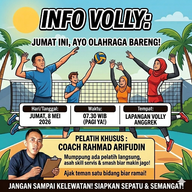 Tingkatkan Kebugaran dan Kekompakan, Dinas Pangan Pertanian dan Perikanan Gelar Latihan Voli Bersama Pelatih Profesional