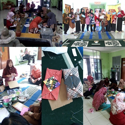 DHARMA WANITA PERSATUAN DINAS PANGAN PERTANIAN DAN PERIKANAN KOTA PONTIANAK MEMBUAT TEMPAT TISU DARI KAIN
