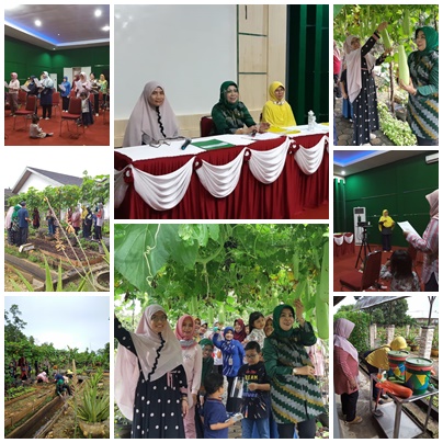 DHARMA WANITA PERSATUAN  DINAS PANGAN PERTANIAN DAN PERIKANAN MENANAM SAYUR BERDAUN HIJAU