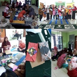 DHARMA WANITA PERSATUAN DINAS PANGAN PERTANIAN DAN PERIKANAN KOTA PONTIANAK MEMBUAT TEMPAT TISU DARI KAIN